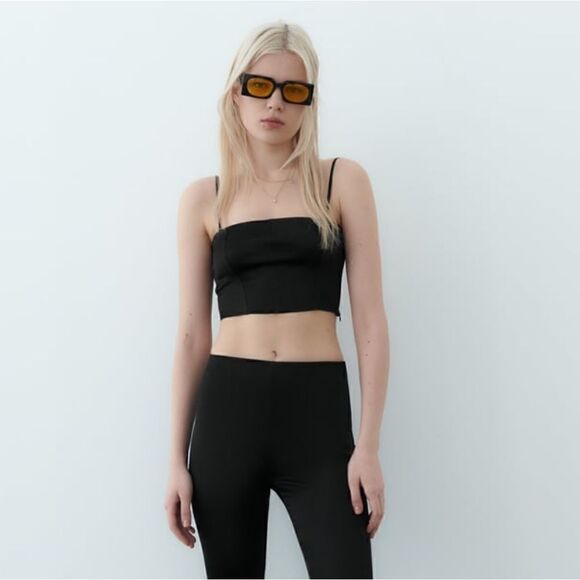 ZARA NWT SATIN CORSETRY-INSPIRED TOP - Picture 1 of 5